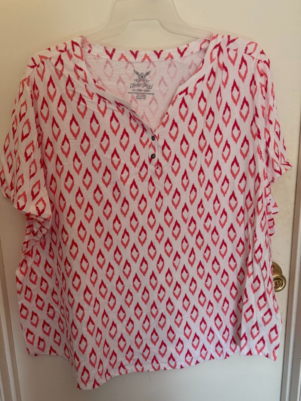 Faded Glory Henley Blouse W 4X